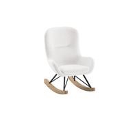 Chaise à Bascule Enfant en Tissu Bouclette Blanc Pieds Bois et Métal - MOUTY - ALTOBUY Blanc G