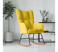 vidaXL Chaise à bascule Fauteuil de salon Velours Jaune moutarde