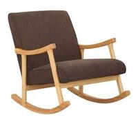 Chaise a bascule Morelia en tissu , Marron