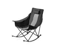 Chaise à Bascule Pliante Avec Porte-Gobelet Poches Sac de Transport Capacité 102kg