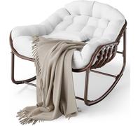 Chaise à bascule pour l'intérieur avec coussin rembourré ,Chaise à bascule en forme d'œuf pour salon, véranda, jardin, terrasse