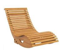 Outsunny Chaise à Bascule - Rocking Chair d'extérieur Jardin Ergonomique avec siège à Lattes et Dossier Haut en Bois dim. 130L x 60l x 60H cm