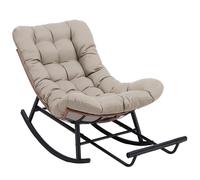 Chaise à bascule surdimensionnée, assise extra épaisse, confortable pour intérieur et extérieur, salon, terrasse, jardin - Marron
