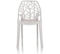 HJH Office Chaise d'extérieur ARTIFO TRI coque plastique empilable Blanc