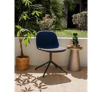 Chaise à coque en tissu foncé n°1496