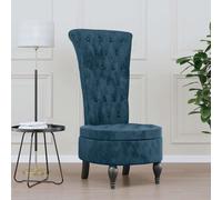 vidaXL Chaise à dossier haut bleu velours conception de bouton