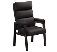 Chaise à dossier rembourré en cuir avec accoudoirs pour salles de réception, de réunion et d'étude