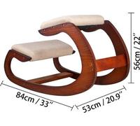 Chaise à genoux avec coussin épais - Chaise de bureau - Chaise d'atelier - Chaise de bureau - Chaise à genoux avec structure en hickory