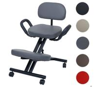 Mendler Chaise à Genoux avec Dossier HWC-Q2 Gris Mat