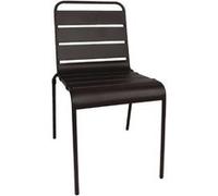 Chaise à lattes en acier noire lot de 4