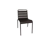 Chaise à lattes en acier Bolero noire lot de 4 G