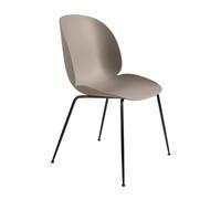 GUBI Chaise Beetle Nouveau beige. support en acier noir