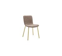 Chaise à manger en polyester marron, pieds métal finition or, velours côtelé, housse zippée - Bloomingville, Castilly - 53x45x79 cm