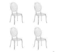 Chaise à quatre pieds - hjh LIVING - Cristalio - Transparent - Plastique