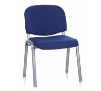 HJH Office Chaise à quatre pieds XT 600 S – Tissu, argent/bleu