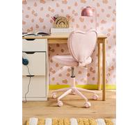 Chaise à roulette enfant cœur rose TU