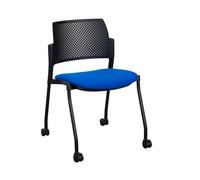 Chaise à roulettes Noemie - dossier polypropylène - Bleu