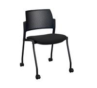 Chaise à roulettes Noemie - dossier polypropylène - Noir