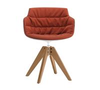 Chaise+ accoudoirs Flow Slim chêne VN rembourré seat shell white X112/WxDxH 56x56x76.4cm