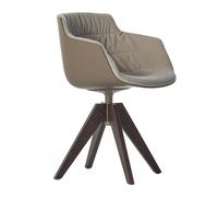 Chaise+ accoudoirs Flow Slim chêne VN rembourré seat shell white X112/WxDxH 56x56x76.4cm