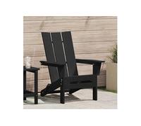 vidaXL Chaise Adirondack pliable, noire, 80,5 x 74,5 x 92 cm, HDPE