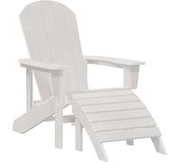 Chaise Adirondack vidaXL blanche 82 x 74 x 92 cm en PEHD