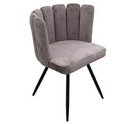 Lot de 2 Chaises - HOME DECO FACTORY - Ariel - Velours - Gris