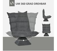 Chaise au sol Canapé au sol avec appui-dos réglable, fauteuil de repos pivotant, coussin pour salon et bureau, gris
