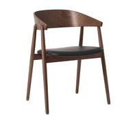 Chaise avec accoudoirs AC2 cuir PU structure hêtre WxHxD 58x74x53cm