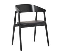 Chaise avec accoudoirs AC2 cuir PU structure hêtre WxHxD 58x74x53cm