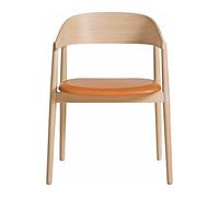 Chaise de Salle à Manger AC2 d', Chêne Pigmenté Blanc/cognac