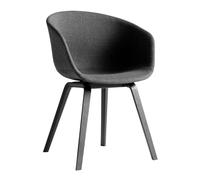 Chaise avec accoudoirs capitonné AAC 23 chêne noir water-based black lacquered oak base