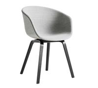 Chaise avec accoudoirs capitonné AAC 23 chêne noir water-based black lacquered oak base