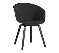 Chaise avec accoudoirs capitonné AAC 23 chêne noir water-based black lacquered oak base