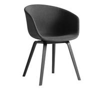 Chaise avec accoudoirs capitonné AAC 23 chêne noir water-based black lacquered oak base