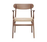 Chaise avec accoudoirs CH26 structure noyer WxHxD 59x79x52cm