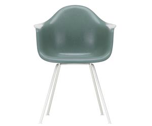 Chaise avec accoudoirs Eames Fiberglass DAX blanc white powder-coated steel base
