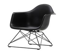 Chaise avec accoudoirs Eames Plastic LAR RE noir black powder-coated steel base/ felt gliders black