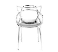 Kartell Chaise empilable Masters – Chromé avec accoudoirs 53,5x83x55 cm Lot de 2