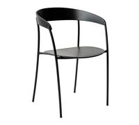 New Works Missing Chaise de Salle à Manger avec Accoudoirs Bois de Frêne Noir