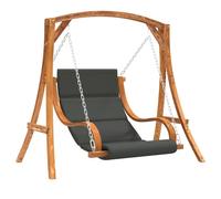 Chaise balançoire avec coussin bois d'épicéa avec finition teck
