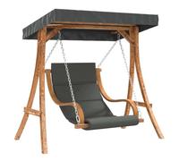 Chaise balançoire avec coussin et auvent bois massif d'épicéa