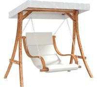 Chaise balançoire avec coussin et auvent bois massif d'épicéa