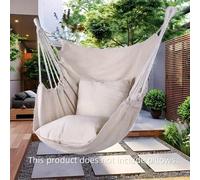 Chaise balançoire de camping portable pour l'extérieur - Design style hamac, tissu léger et robuste, convient pour le jardin, les voyages, le camping - Noir/Blanc/Gris (Coussin non inclus), Chaise de 