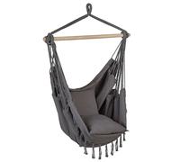 Chaise Balançoire Hamac Suspendue Siège en Coton Gris Bonea