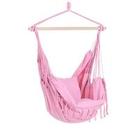 Chaise Balançoire Hamac Suspendue Siège en Coton Rose Bonea