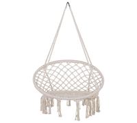 Chaise Balançoire Suspendue Boho Coton Macramé Blanc Gabella