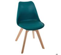 Chaise ""Baya"" pieds hêtre bleu canard - Atmosphera Créateur d'intérieur