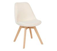 Chaise Baya pieds hêtre bouclette blanc - Atmosphera Créateur d'intérieur