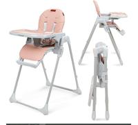 Chaise bébé, chaise repas, réglable, plateau amovible, antidérapante, 6 à 36 mois, harnais 5 points, chaise haute, chaise haute pour bébé, supporte jusqu'à 15 kg, rose